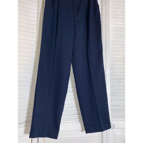Vintage Navy High Waist Pleated Trousers USA Size 8 - Picture 3 of 9